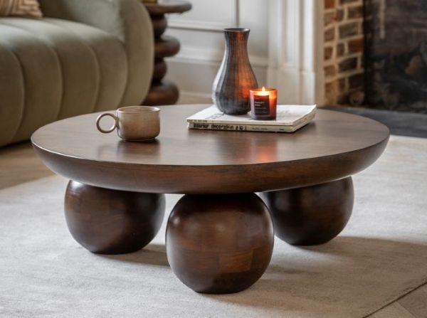 Round Wood Coffee Tables Rustic